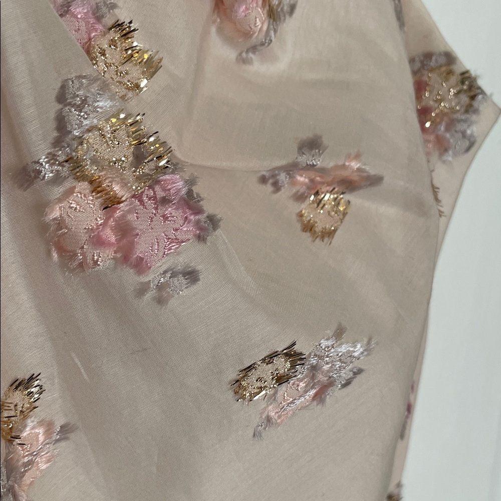 Rebecca Taylor Blush Floral One-Shoulder Top - Picture 3 of 9